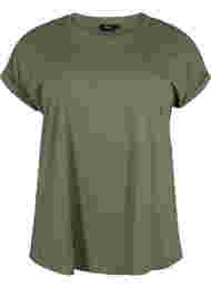Kortärmad t-shirt i bomullsmix, Dusty Olive