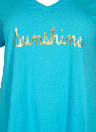 T-shirt i bomull med korta ärmar, Blue Atoll Sunshine, Packshot image number 2