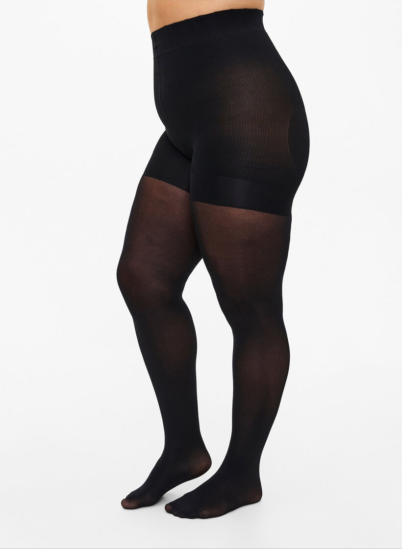 Strumpbyxor med 40 denier och push-up-effekt, Svart, Model image number 0