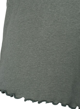 Ribbad t-shirt med spetskant, Balsam Green, Packshot image number 2