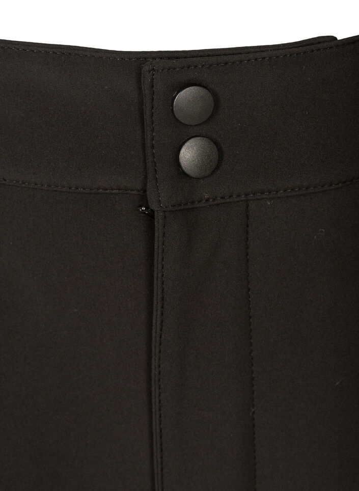 Softshell byxor med justerbart kardborreband, Svart, Packshot image number 2