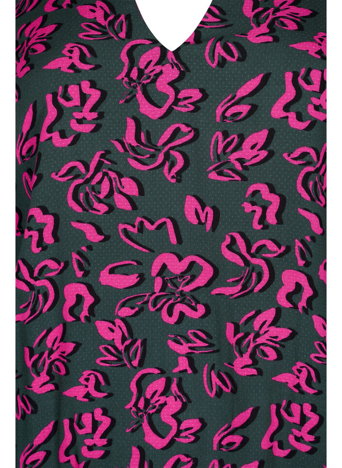 L&aring;ng&auml;rmar viskosblus med smock, Deep Forest AOP, Packshot image number 2