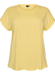 Kort&auml;rmad t-shirt i bomullsmix, Gul