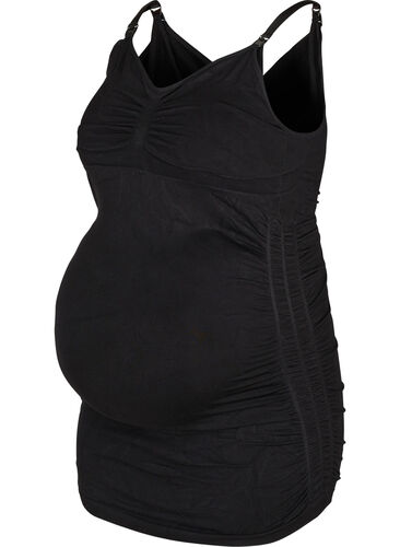 Seamless gravidtopp med amningsfunktion, Black, Packshot image number 0