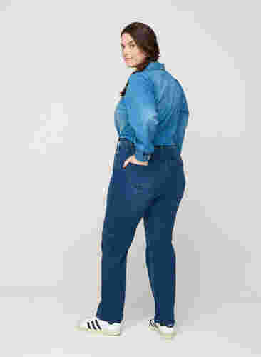 Jeans med extra hög midja, Blue denim, Model image number 1