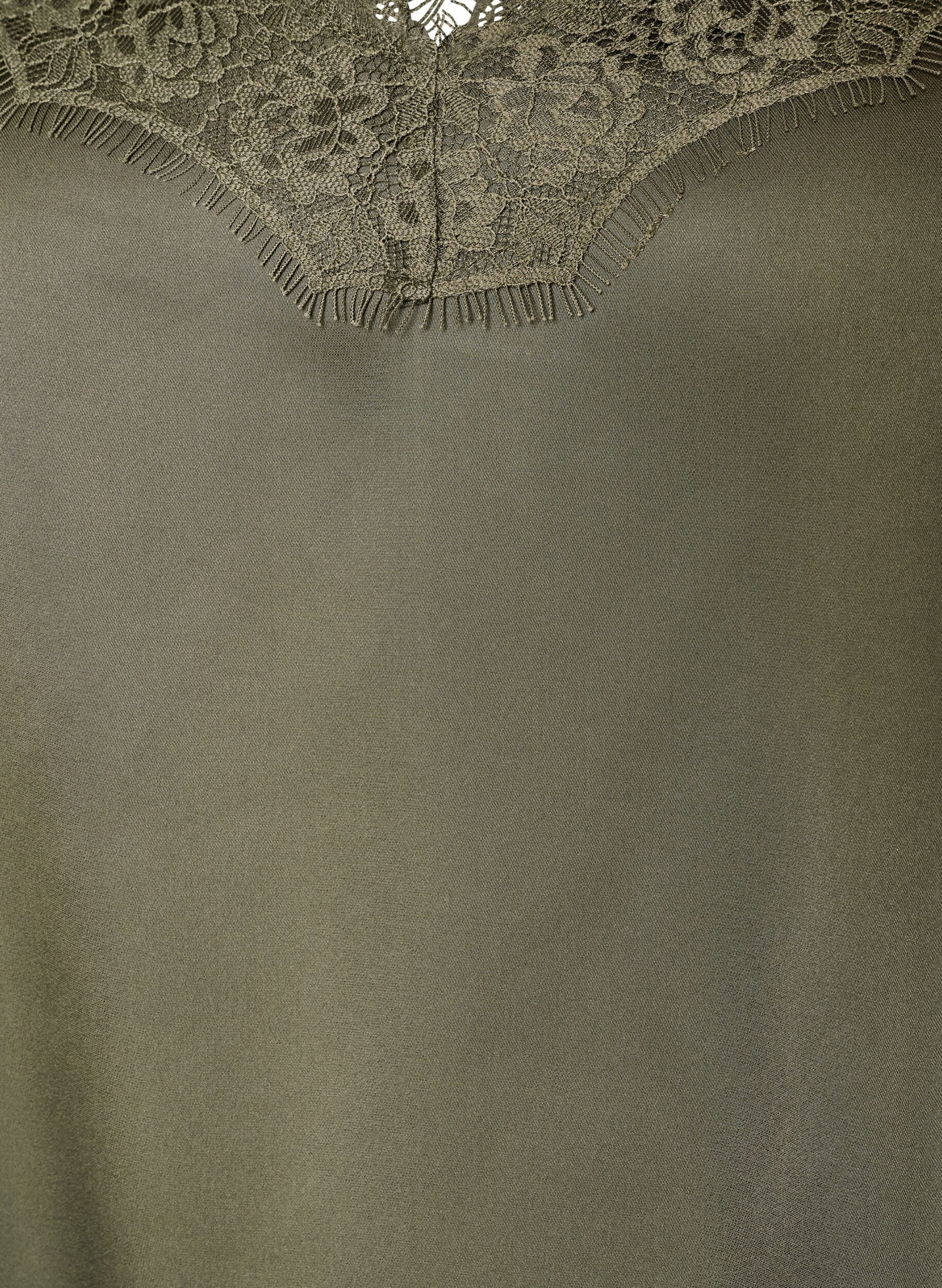 ZizziLinne med spets och asymmetrisk nederkant, Gr&ouml;n, Packshot image number 2