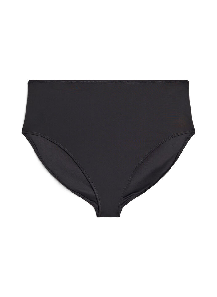 Enf&auml;rgad bikinitrosa med h&ouml;g midja, Svart, Packshot image number 0