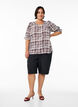 Skjortblus med halvl&aring;nga &auml;rmar, M&ouml;rk Bordeaux, Model image number 1