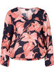 Viskosblus med smock, N. Sky Sketch Flower, Packshot image number 0