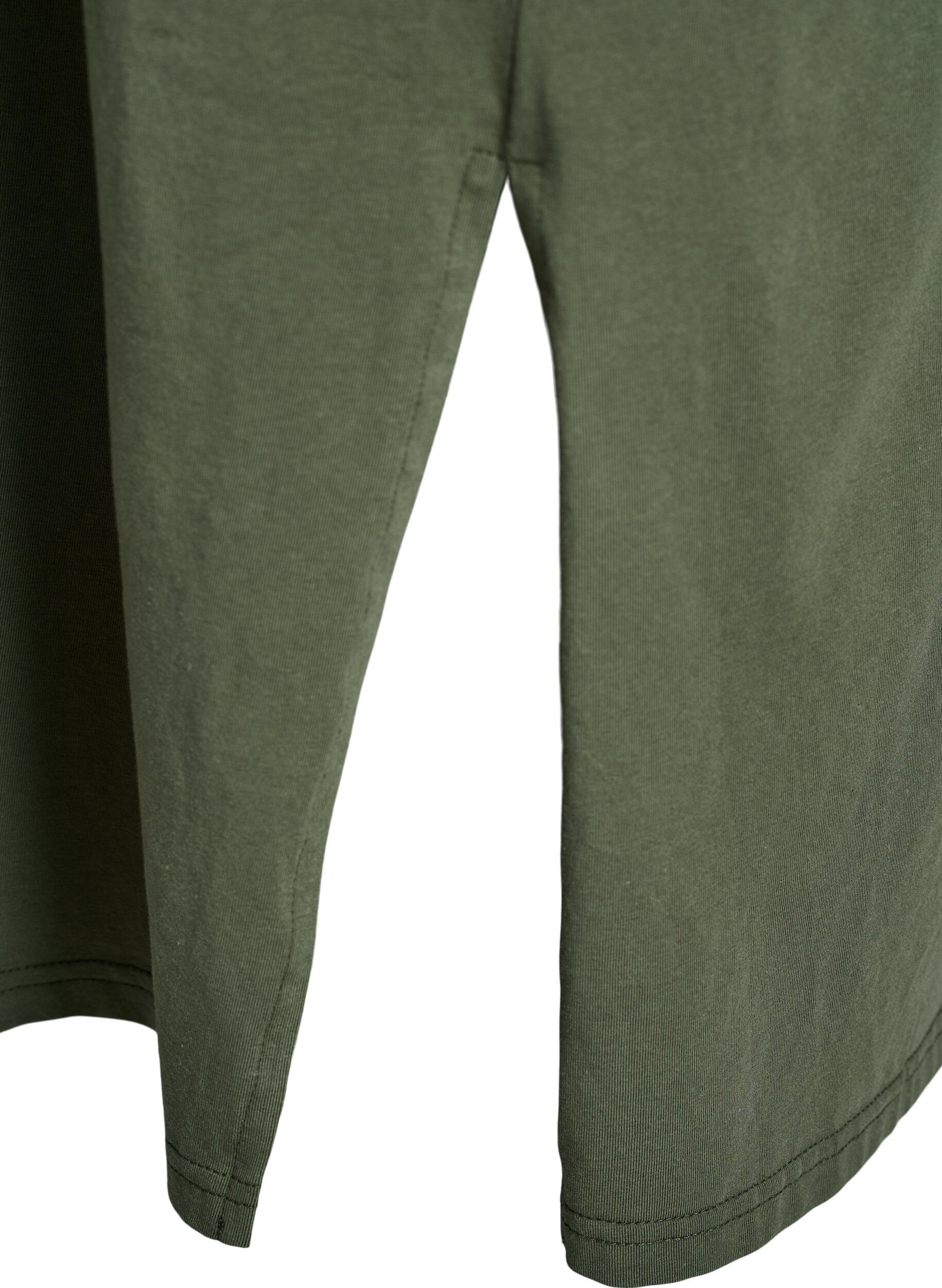 ZizziT-shirtkl&auml;nning i midil&auml;ngd med V-ringning, Gr&ouml;n, Packshot image number 3