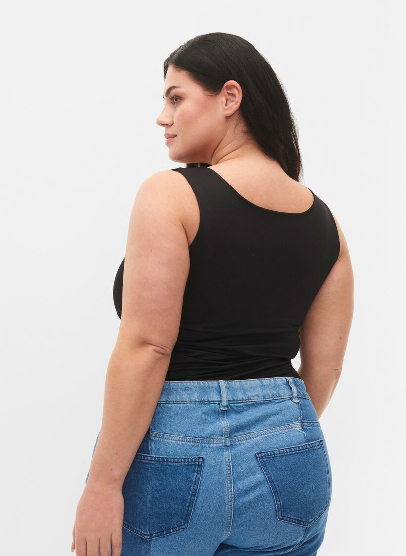 Stretchig och vändbar topp, Black, Model image number 1