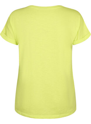 T-shirt med tryck i ekologisk bomull, Wild Lime w. Navy, Packshot image number 1