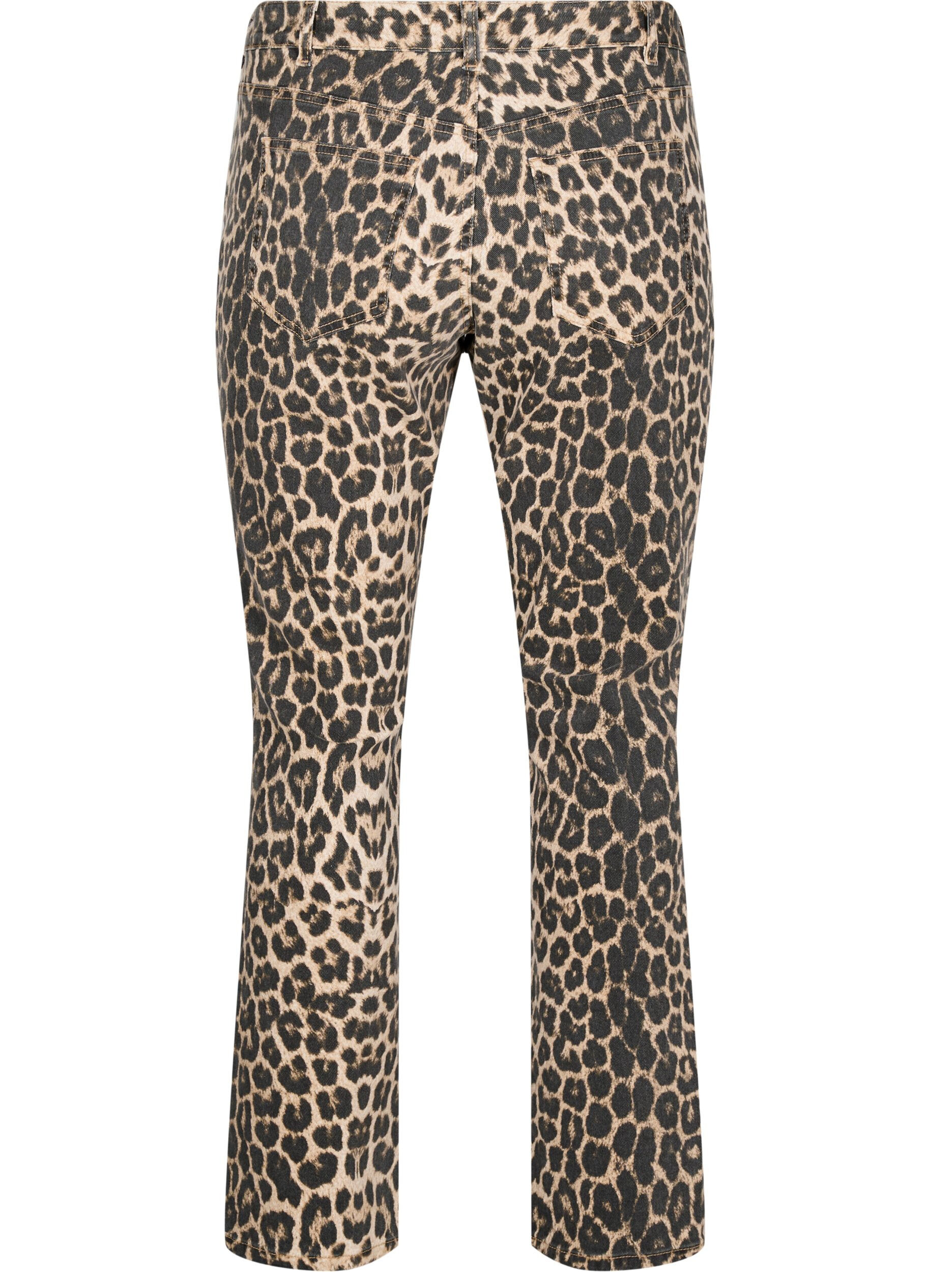 Zizzi Emily-jeans med leopardm&ouml;nster, Brun, Packshot image number 1