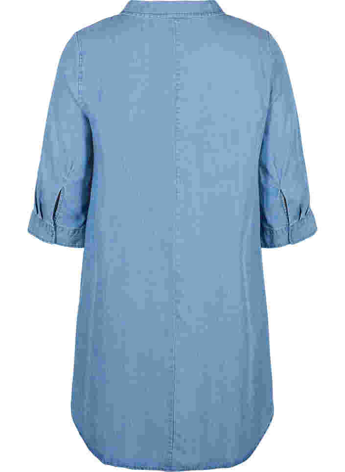 Tunika med 3/4-ärmar, Blue denim, Packshot image number 1