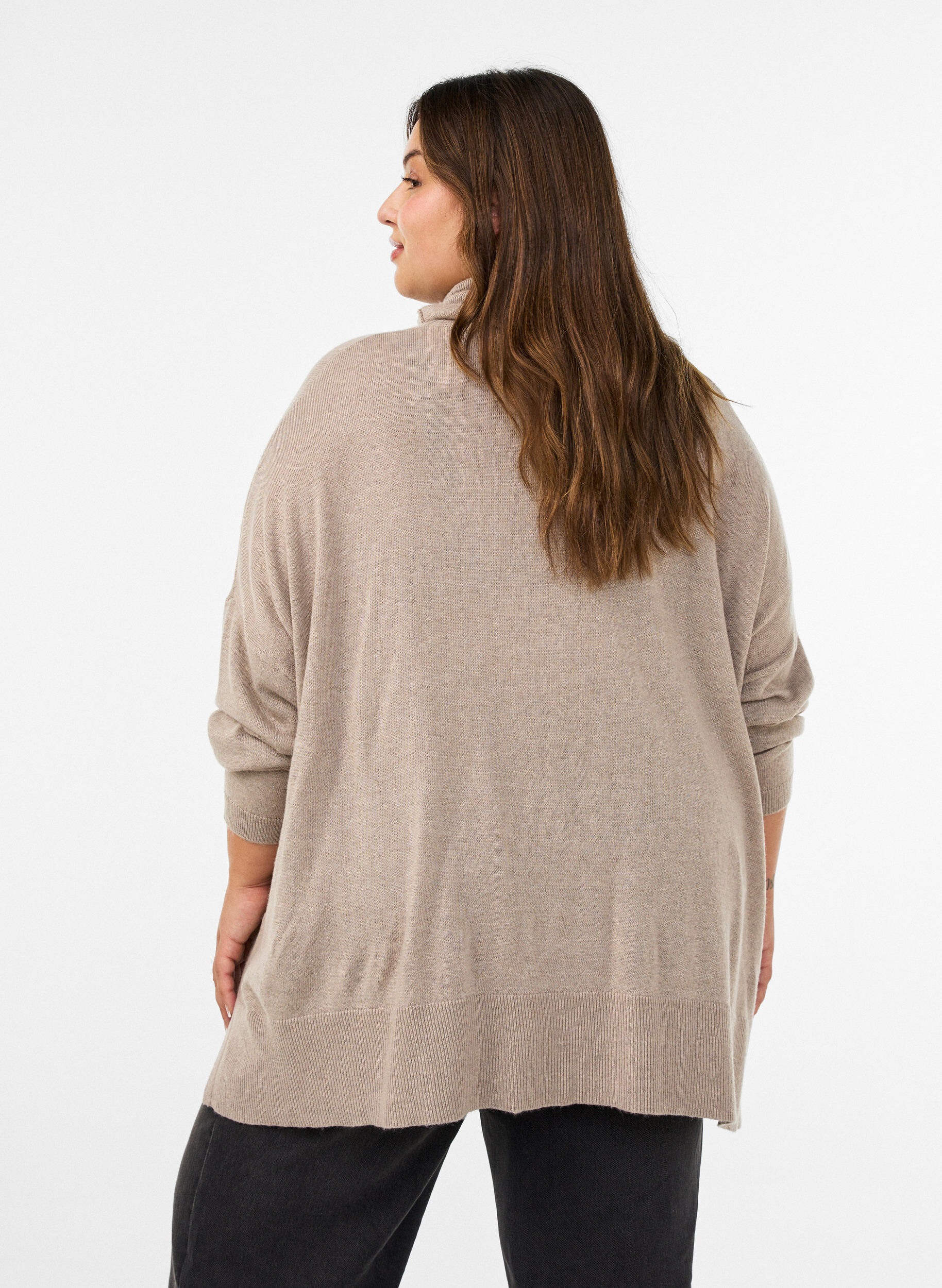 ZizziPolotr&ouml;ja med l&ouml;s passform, Beige, Model image number 2