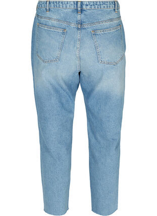 Croppade mom fit Mille jeans med lös passform, Light blue denim, Packshot image number 1