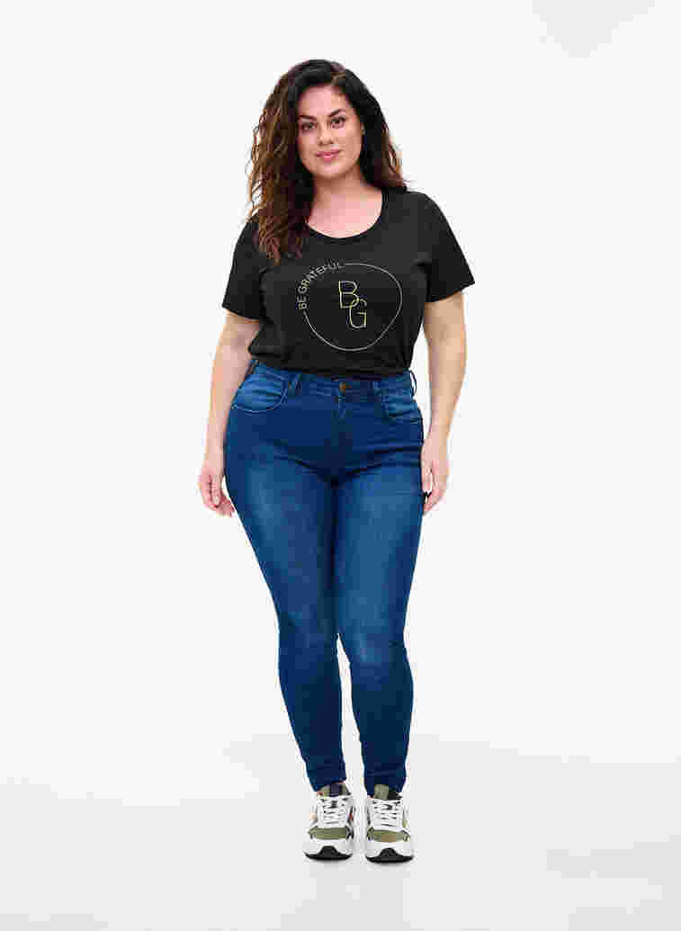 T-shirt med tryck, Black BG, Model image number 2