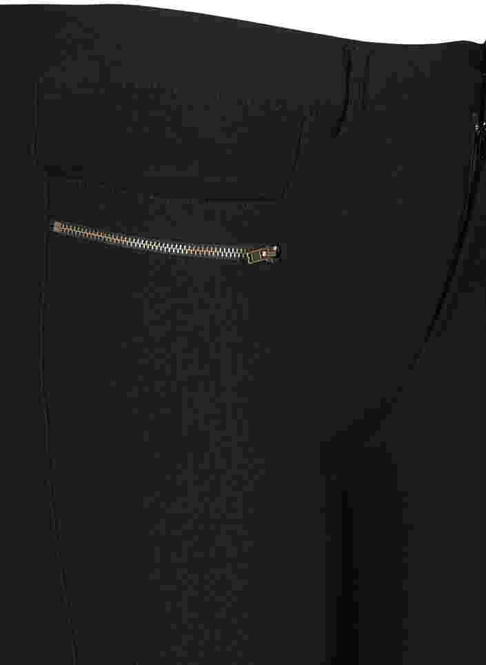 Tighta 3/4 byxor med blixtlås, Black, Packshot image number 2