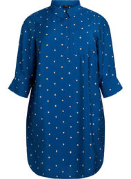 Kort klänning med krage och bröstficka, Blå