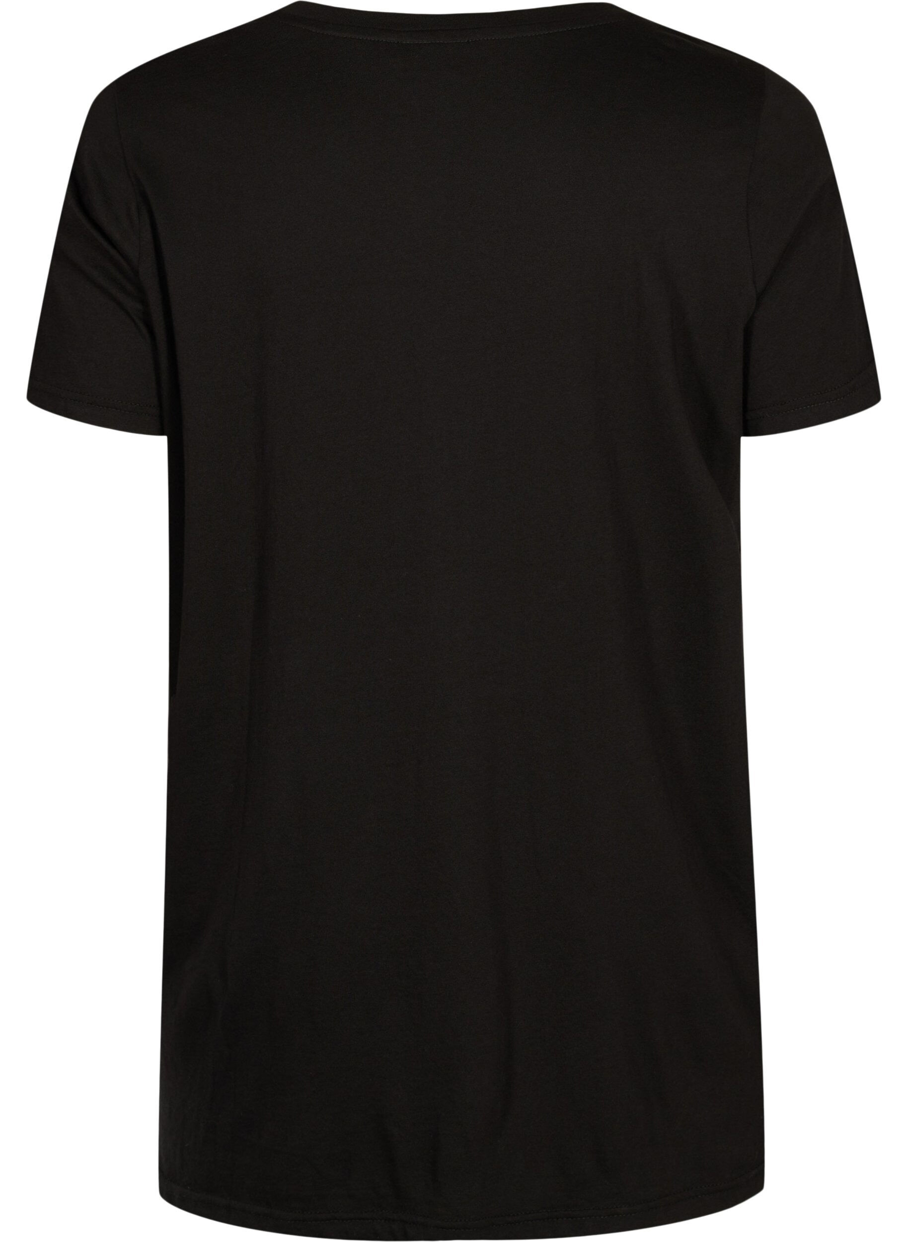 Zizzi Oversized t-shirt med tryck , Black W. Love, Packshot image number 1