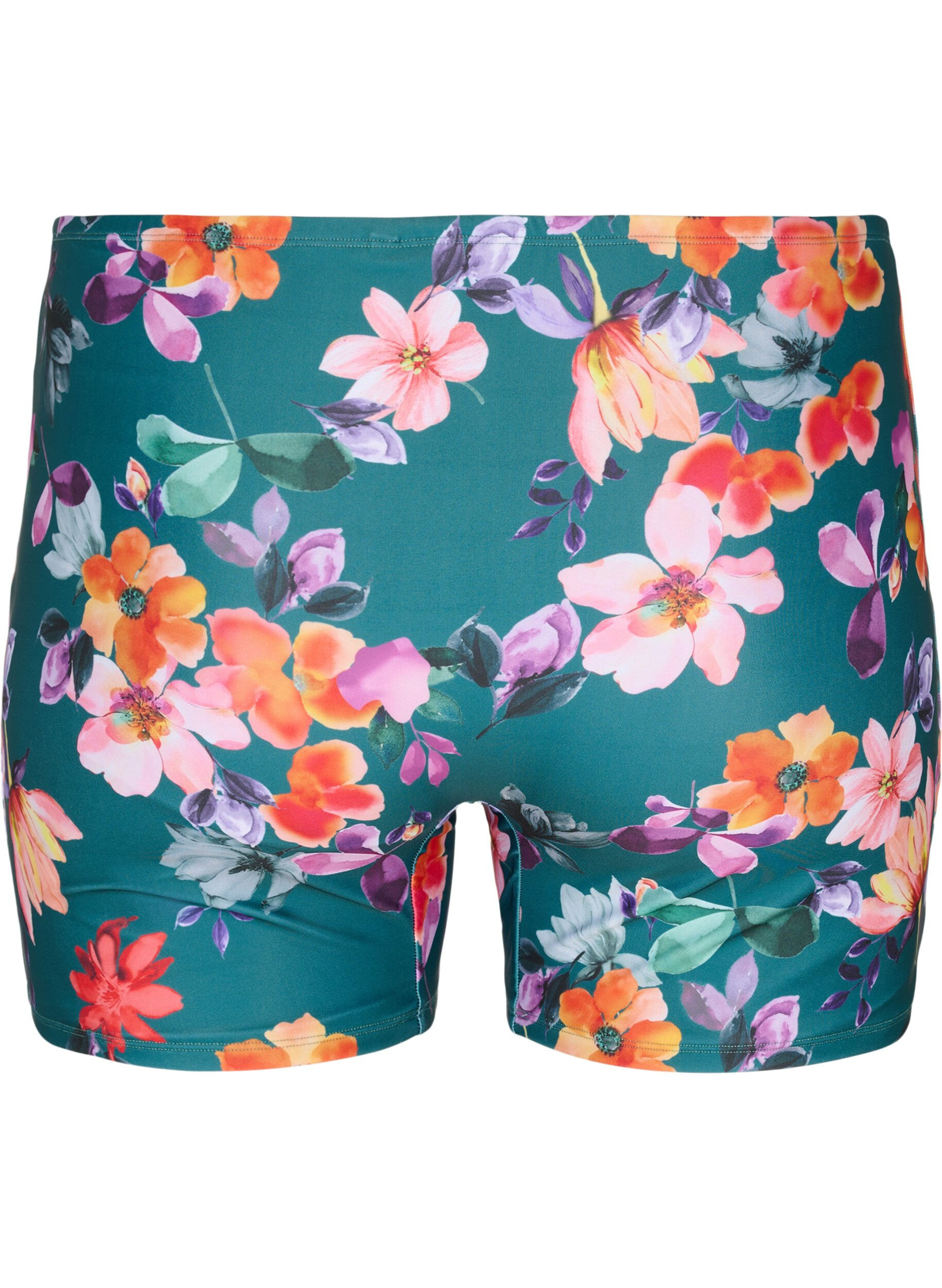 Zizzi Badshorts med blomm&ouml;nster, Meave Print, Packshot image number 1