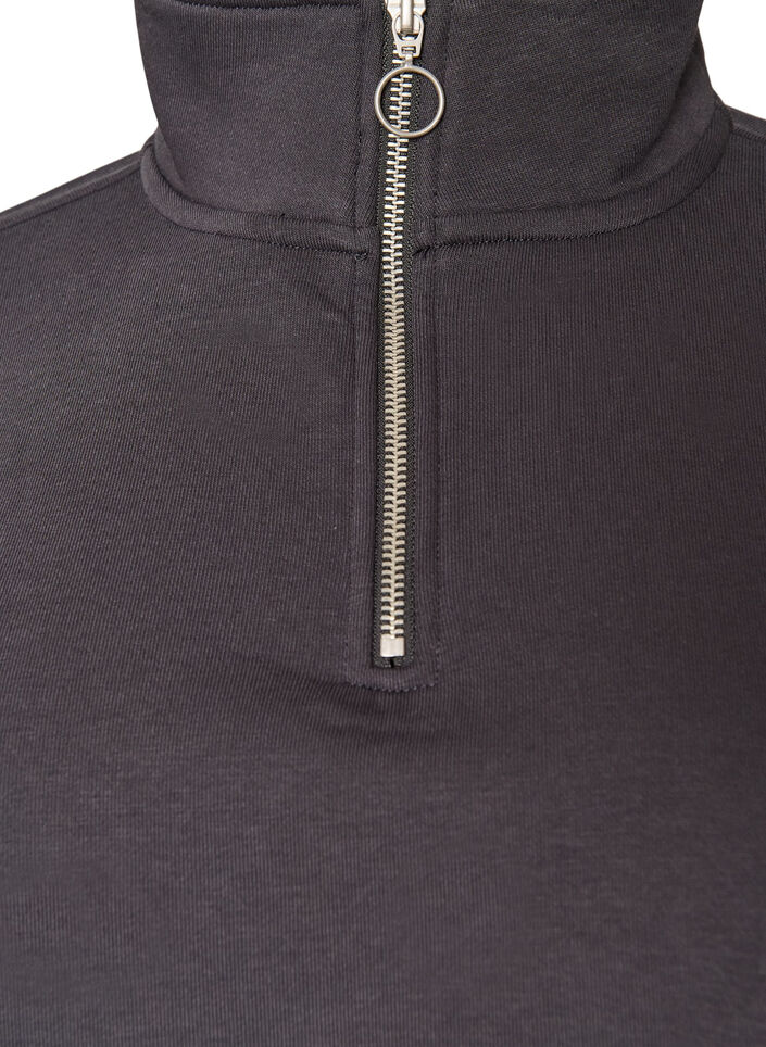 Sweatshirt med teddy&auml;rmar och h&ouml;g hals, Gr&aring;, Packshot image number 2