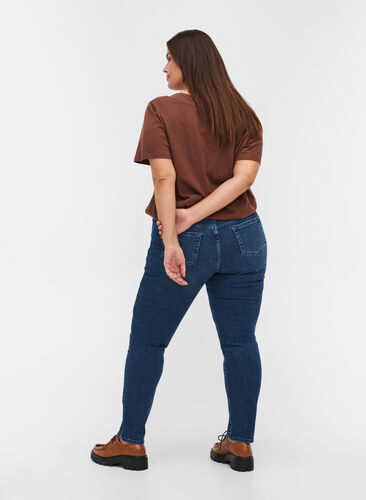 Sanna jeans i extra slim fit och normal midjehöjd, Blue denim, Model image number 1