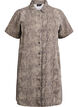 Kort jeansklänning med ormmönster, Brun, Packshot image number 0