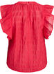 &Auml;rml&ouml;s blus med struktur och volanger, R&ouml;d, Packshot image number 1