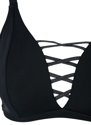Bikinitopp med snörning, Black, Packshot image number 2
