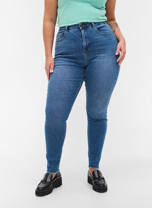 Bea jeans med extra hög midja, Blue denim, Model image number 2