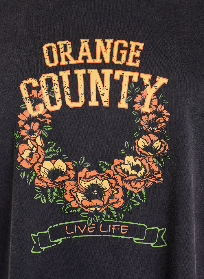 T-shirt i ekologisk bomull med coolt tryck, Grå, Packshot image number 2