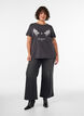T-shirt i ekologisk bomull med tryck, Svart, Model image number 1