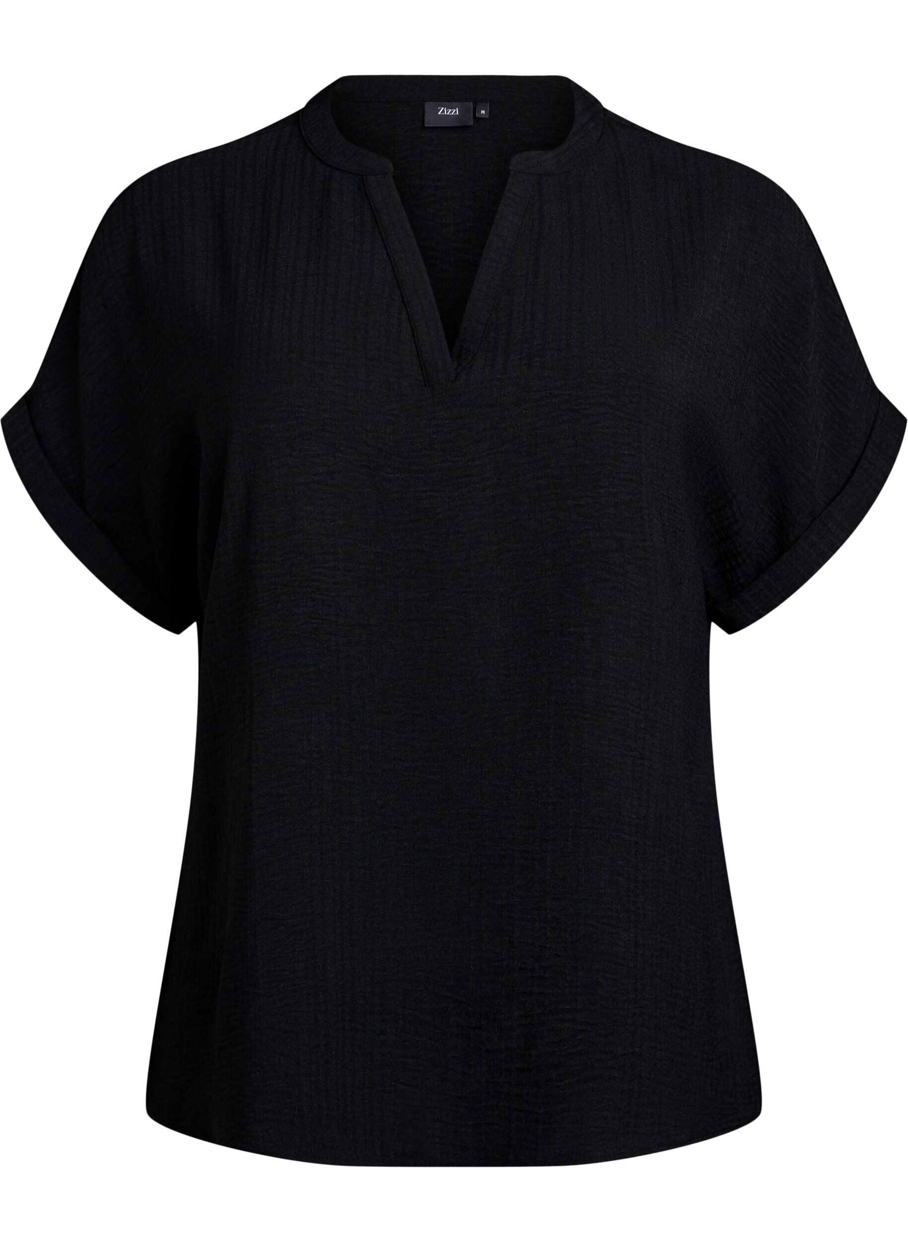 ZizziL&ouml;s blus med korta &auml;rmar, Svart, Packshot image number 0