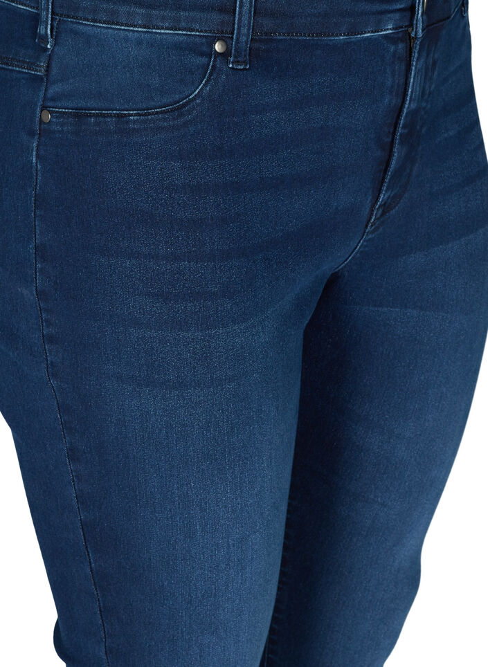 Jeggings i bomullsmix, Dark blue denim, Packshot image number 2