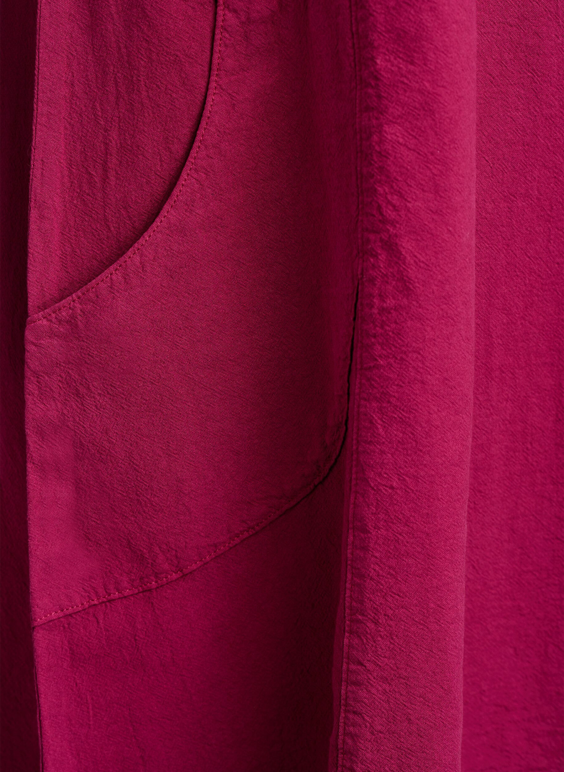 Zizzi Kort&auml;rmad kl&auml;nning i bomull, R&ouml;d, Packshot image number 3