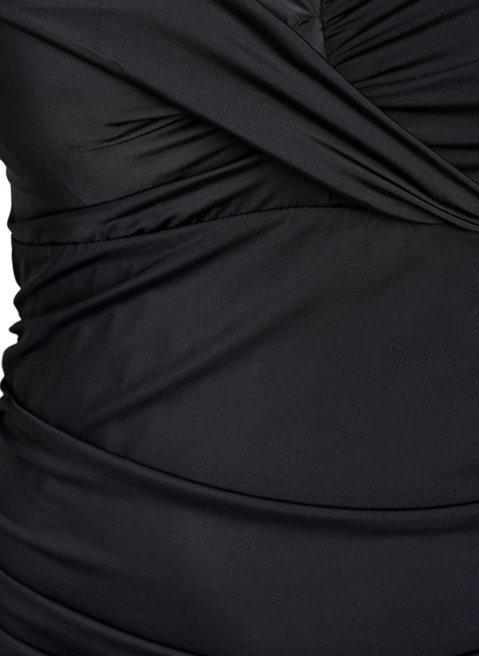 Zizzi Baddr&auml;kt med bygel och rynkad effekt, Svart, Packshot image number 2