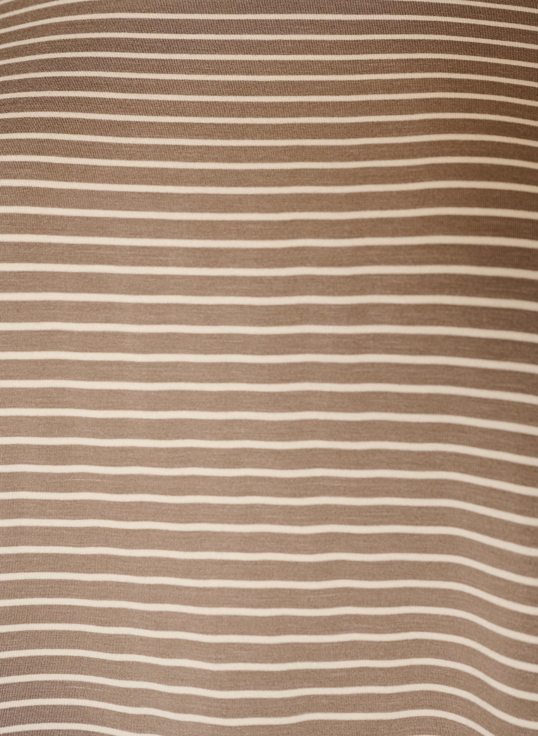 ZizziRandig t-shirt i viskos med rund halsringning, Beige, Packshot image number 2
