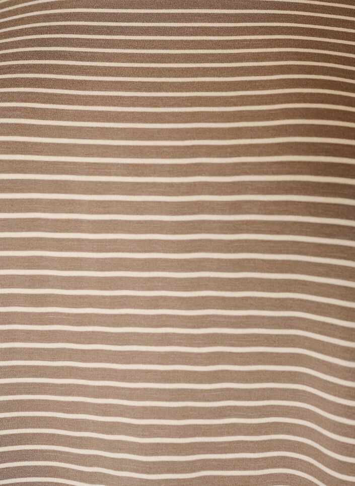 Randig t-shirt i viskos med rund halsringning, Beige, Packshot image number 2