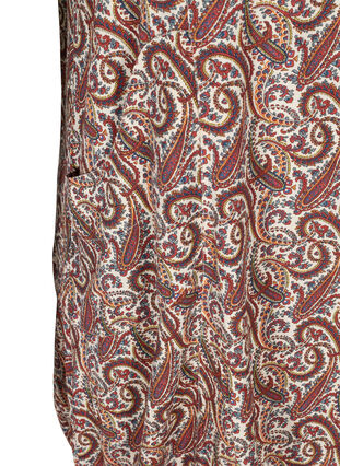 Kortärmad viskosklänning med mönster, Burned Paisley, Packshot image number 3