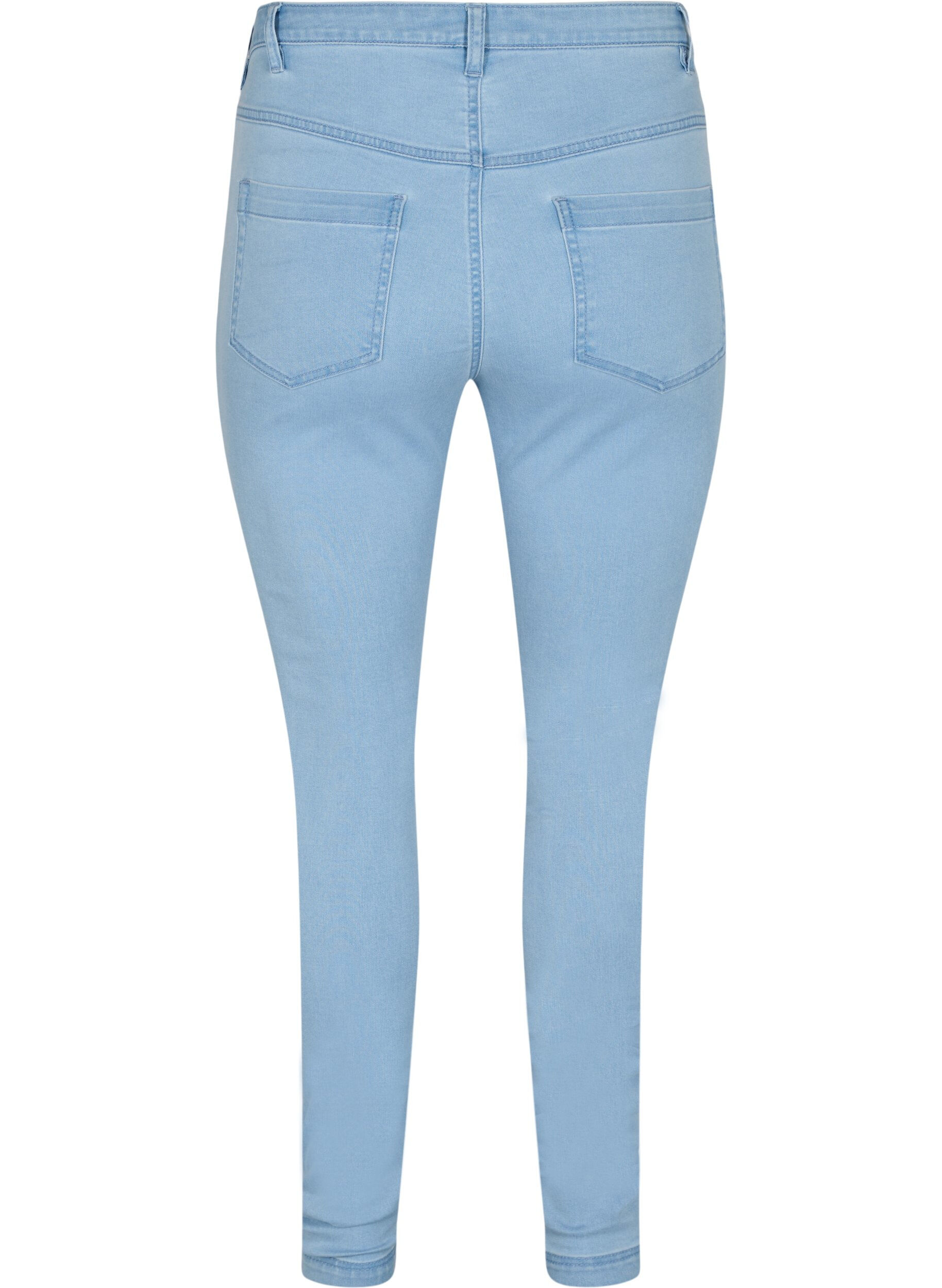 ZizziSuper slim Amy jeans med h&ouml;g midja, Ex Lt Blue, Packshot image number 1