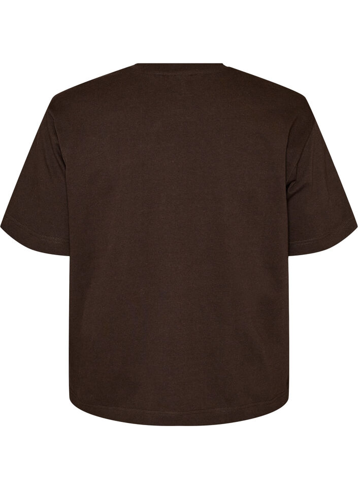 Boxig t-shirt i bomull, Brun, Packshot image number 1