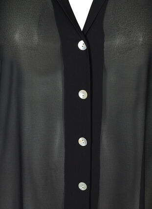 Långärmad tunika med knappar, Black, Packshot image number 2