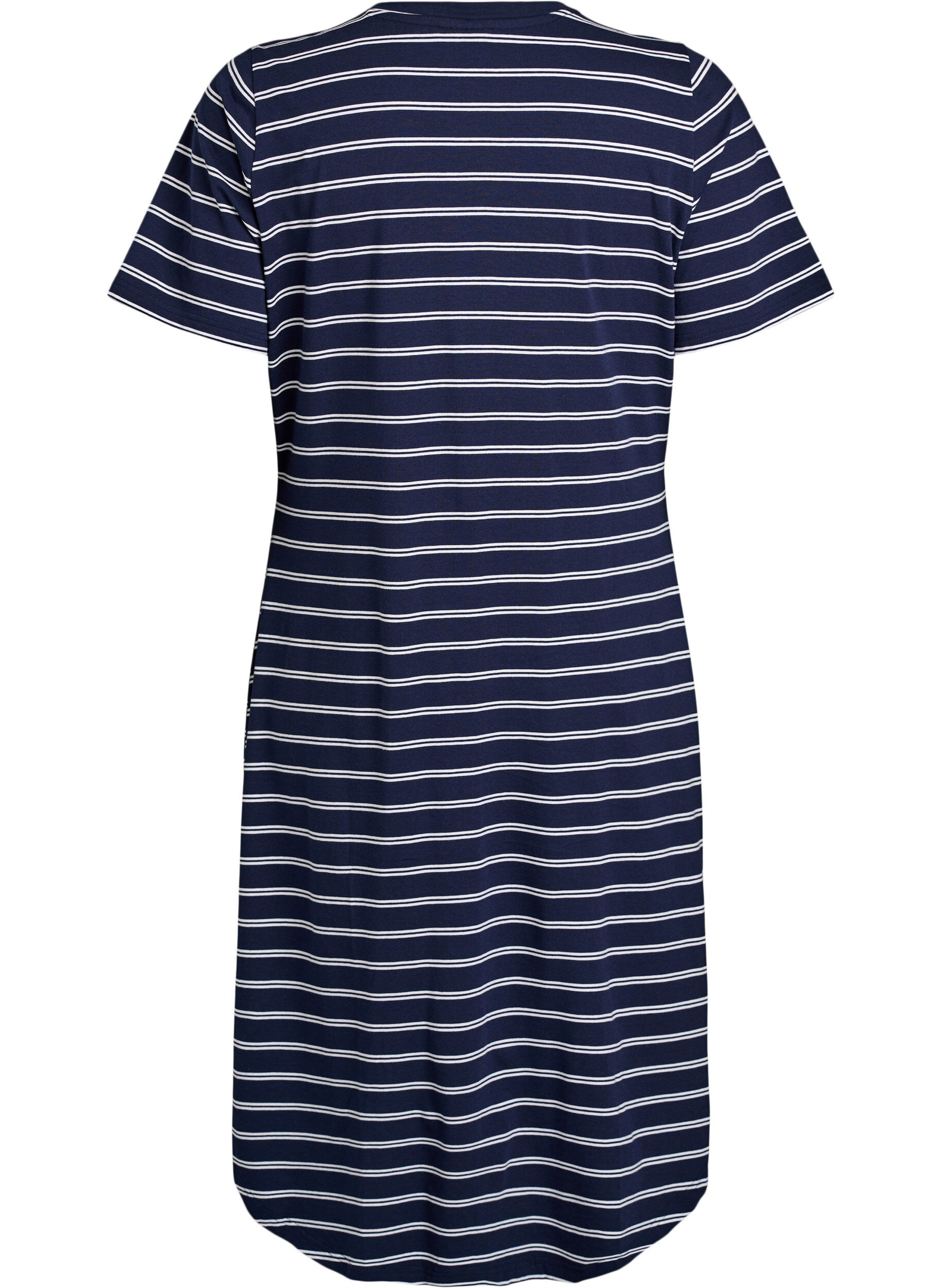 Zizzi Kl&auml;nning i bomull med twist-detalj, Bl&aring;, Packshot image number 1