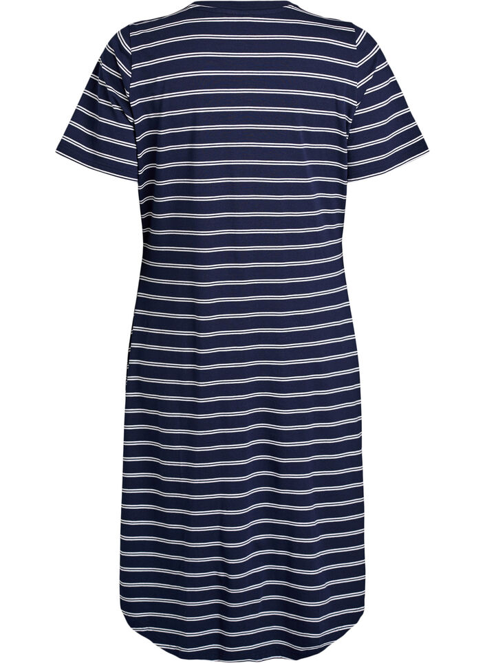 Kl&auml;nning i bomull med twist-detalj, Bl&aring;, Packshot image number 1