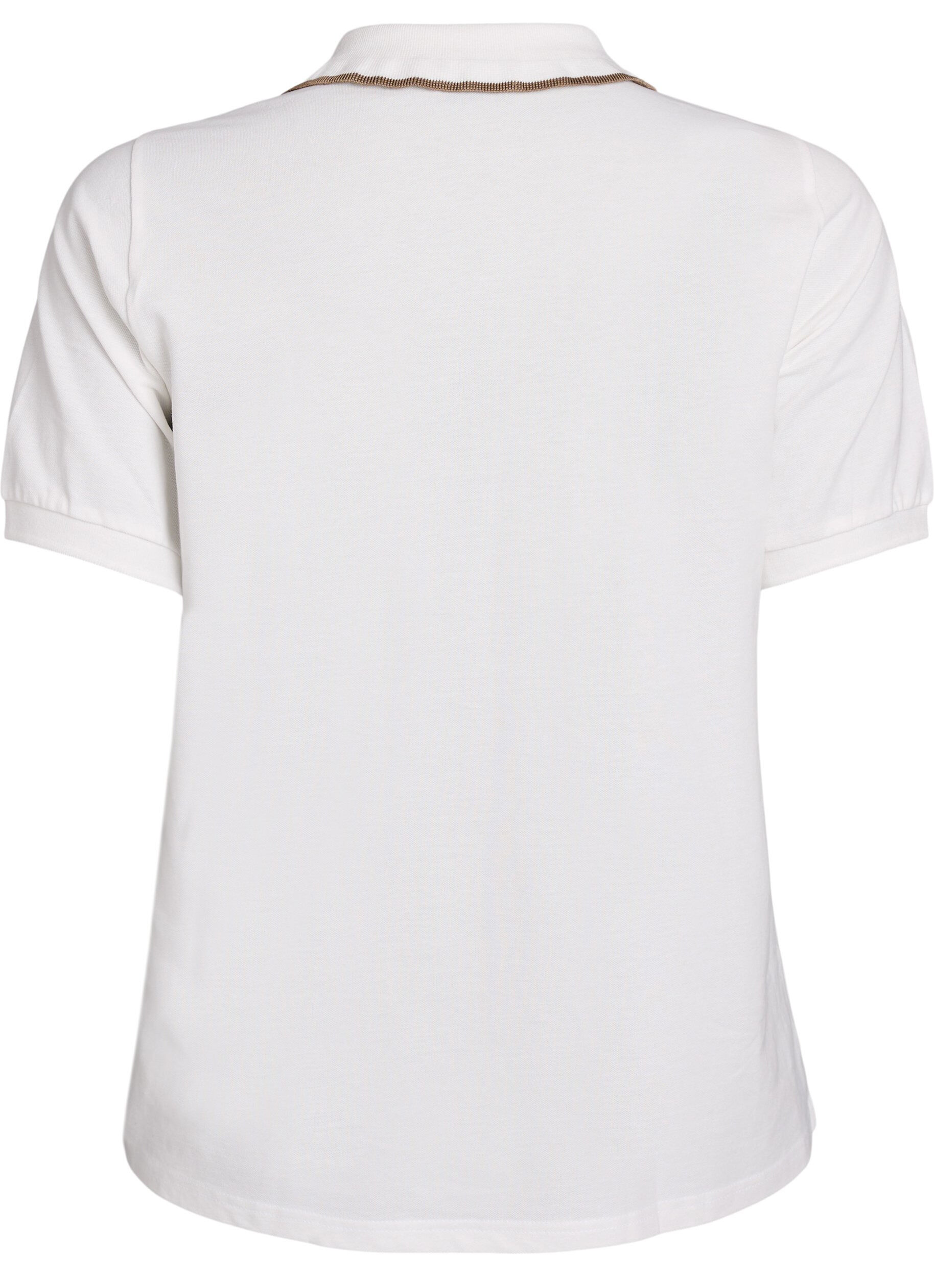 Zizzi Pik&eacute;tr&ouml;ja med strassknappar och volangdetalj, Vanilla, Packshot image number 1