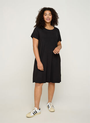 Klänning med korta ärmar, Black, Model image number 2