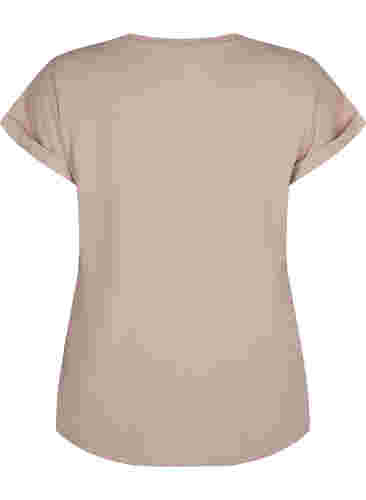 Kortärmad t-shirt i bomullsmix, Desert Khaki, Packshot image number 1