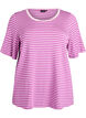 T-shirt i TENCEL&trade; Lyocell med r&auml;nder, Lila, Packshot image number 0