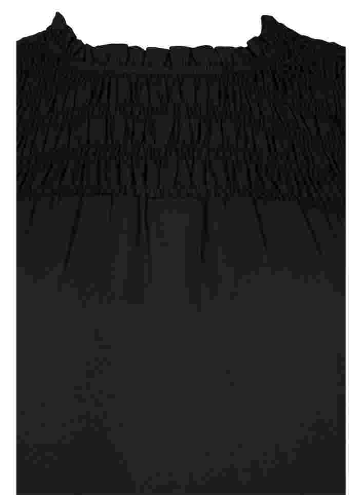 Långärmad blus med smock, Black, Packshot image number 2